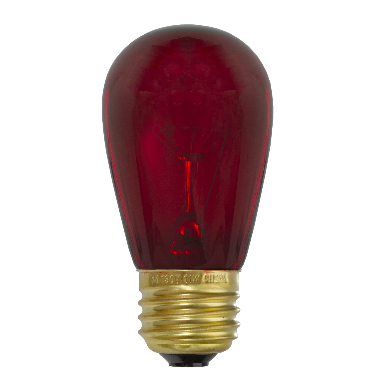 Pack Of 25 Incandescent Red E26 Base Replacement S14 Light Bulbs - 11 Watts 4 Pack Of 25 Incandescent Red E26 Base Replacement S14 Light Bulbs - 11 Watts - Image 2