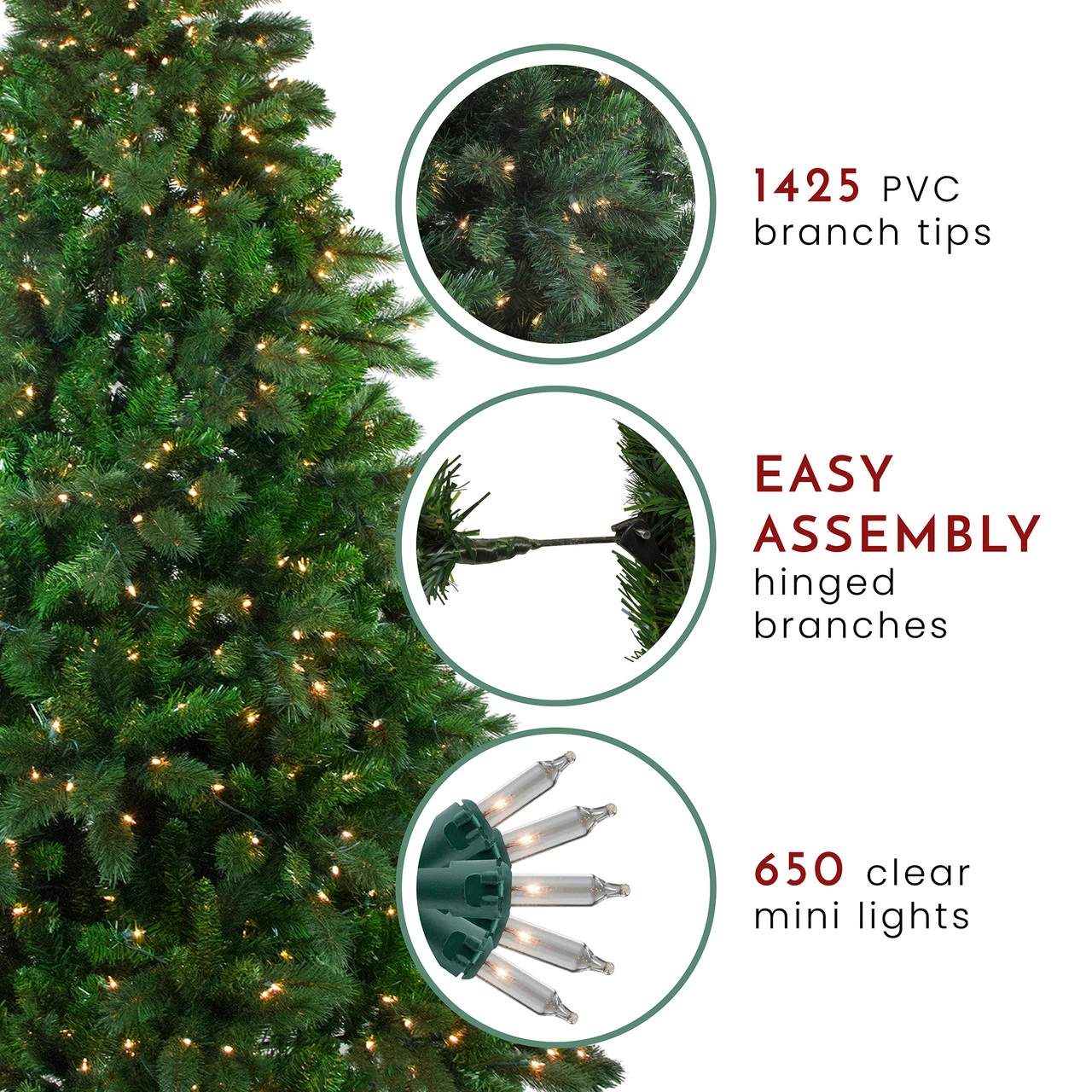 7.5' Pre-Lit Medium Mixed Scotch Pine Artificial Christmas Tree - Clear Lights 7 7.5' Pre-Lit Medium Mixed Scotch Pine Artificial Christmas Tree - Clear Lights - Image 5