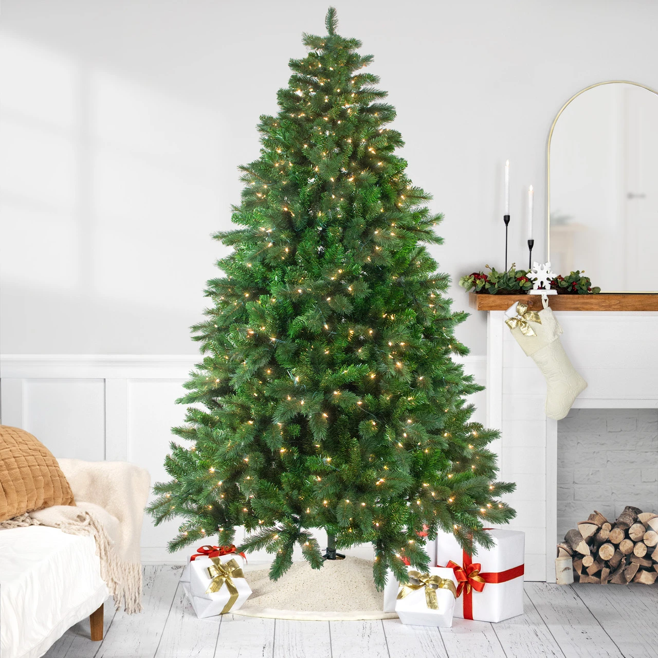 7.5' Pre-Lit Medium Mixed Scotch Pine Artificial Christmas Tree - Clear Lights 3 7.5' Pre-Lit Medium Mixed Scotch Pine Artificial Christmas Tree - Clear Lights