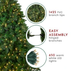 7.5' Pre-Lit Medium Mixed Scotch Pine Artificial Christmas Tree - Warm White LED Lights -Beauty Wreaths Shop northlight nl15087 thumbnail 220 new 31612.1667578183