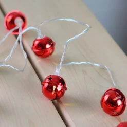 8 Battery Operated Red LED Jingle Bell Christmas Lights - Clear Wire -Beauty Wreaths Shop northlight pw2091061 3 16527.1667654582