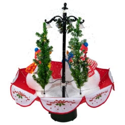 31" Musical Lighted Snowing Snowman Family In Umbrella Base Christmas Decoration -Beauty Wreaths Shop northlight r92476 4 11975.1667487955