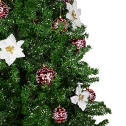 6' Green And Red Musical Lighted Snowing Artificial Christmas Tree, White LED Lights 9 6' Green And Red Musical Lighted Snowing Artificial Christmas Tree, White LED Lights -Beauty Wreaths Shop northlight r92477 2 75822.1668612053