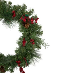 Pine Cones And Berries Artificial Christmas Wreath With Ribbon, 24-Inch, Unlit -Beauty Wreaths Shop northlight s04206 2 updated 63055.1667573469