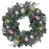 24" Unlit Pre-Decorated Pink And Gold Ornaments Frosted Artificial Christmas Wreath -Beauty Wreaths Shop northlight s27698 1 79239.1667529950