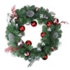 Red And Silver Ornaments Artificial Christmas Wreath - 24-Inch, Unlit -Beauty Wreaths Shop northlight s84851 04474.1667536522