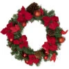 Poinsettia With Pinecone And Ball Artificial Christmas Wreath, 24-Inch, Unlit -Beauty Wreaths Shop northlight s84896 updated 08088.1667683078