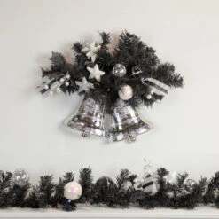 6' X 10" Pre-Lit Decorated Black Pine Artificial Christmas Garland, Cool White LED Lights -Beauty Wreaths Shop northlight s92628 s92636 style 66589.1667535839
