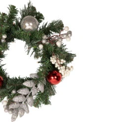 16" Pre-Lit Decorated Green Pine Artificial Christmas Wreath, Warm White LED Lights -Beauty Wreaths Shop northlight s92635 2 updated 20488.1667573097