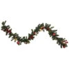 6'x 8" Pre-Lit Decorated Burgundy And Gold Pine Artificial Christmas Garland, Cool White LED Lights -Beauty Wreaths Shop northlight s92638 updated 19202.1667572202