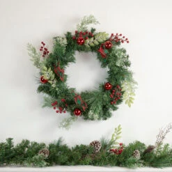 Decorated Frosted Pine And Pine Cone Artificial Christmas Wreath, 24-Inch, Unlit -Beauty Wreaths Shop northlight s92648 s84858 styled 47428.1667530239
