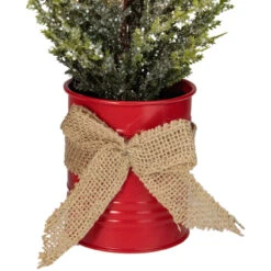 16" LED Lighted Red Potted Artificial Tabletop Iced Christmas Tree Decoration - Clear Lights -Beauty Wreaths Shop northlight sf89172 3 sample 64373.1667573264