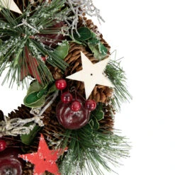 Apples, Stars And Pine Cones Frosted Artificial Christmas Wreath, 10-Inch, Unlit -Beauty Wreaths Shop northlight sh03927 2 37033.1672767380