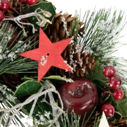 Apples, Stars And Pine Cones Frosted Artificial Christmas Wreath, 10-Inch, Unlit -Beauty Wreaths Shop northlight sh03927 3 19245.1672767379