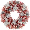 13" Pink And White Wooden Floral Christmas Wreath With Pinecones -Beauty Wreaths Shop northlight sh16519 1 71919.1680051732