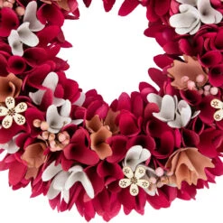 13" Fuchsia Pink And White Wooden Floral Spring Wreath With Berries -Beauty Wreaths Shop northlight sh27005 2 59787.1680051680