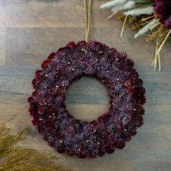 Burgundy Red Glittered Pine Cone Artificial Christmas Wreath, 9-Inch, Unlit -Beauty Wreaths Shop northlight sh36240 3 89939.1667659947
