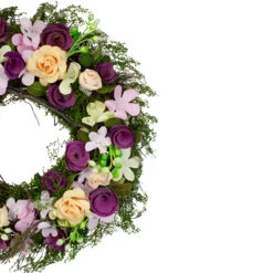 Purple And Green Floral, Berries And Twig Artificial Spring Floral Wreath, 14-Inch 7 Purple And Green Floral, Berries And Twig Artificial Spring Floral Wreath, 14-Inch -Beauty Wreaths Shop northlight sh75311 03 37699.1667661996