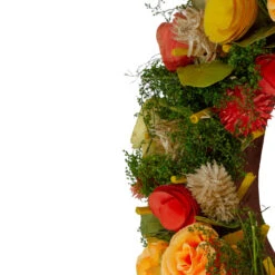 Wooden And Dried Floral With Moss And Twigs Spring Wreath, 12-inch -Beauty Wreaths Shop northlight sh75317 03 33600.1667662985