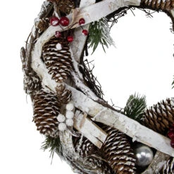 Birch Bark And Pine Cones Artificial Christmas Wreath - 13.5-Inch, Unlit -Beauty Wreaths Shop northlight sh86417 1 97169.1667657969