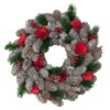 Pine Cones And Red Wooden Roses Artificial Christmas Wreath, 10-Inch, Unlit -Beauty Wreaths Shop northlight sh86451 36996.1667490024