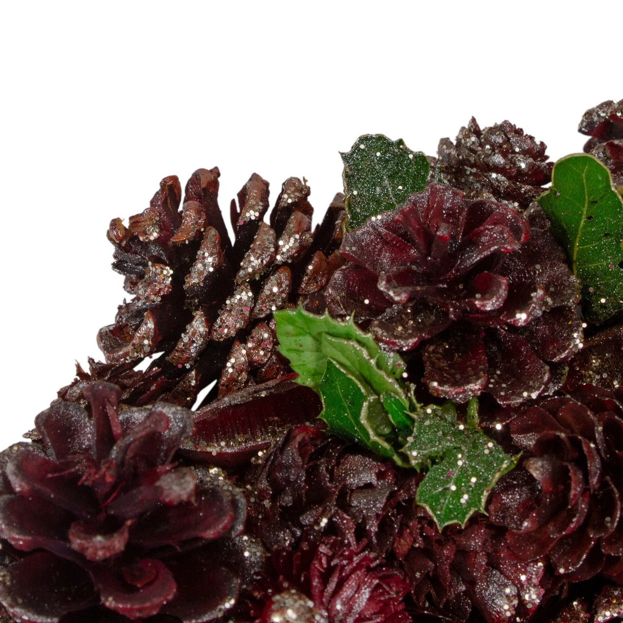 13" Red And Gold Glittered Pine Cone And Berry Christmas Wreath 5 13" Red And Gold Glittered Pine Cone And Berry Christmas Wreath - Image 3