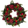 13" Red And Green Pine Cones And Ornaments Christmas Wreath -Beauty Wreaths Shop northlight sh89565 1 updated 74312.1667574745