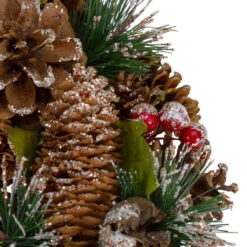 Green And Brown Frosted Pinecones And Bells Christmas Wreath - 13" Unlit -Beauty Wreaths Shop northlight sh89573 4 updated 76335.1667576944