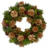 12" Green, Gold, And Red Glitter Pinecones Christmas Wreath -Beauty Wreaths Shop northlight sh89577 1 updated 26700.1667535197