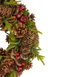 Green And Brown Pine Cone And Berry Christmas Wreath - 13" Unlit -Beauty Wreaths Shop northlight sh89583 2 updated 12459.1667576948