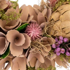 12" Purple And Beige Wooden Floral Spring Wreath With Preserved Artichoke -Beauty Wreaths Shop northlight sh91453 3 43414.1680051729