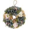 10" Tan And Blue Wooden Floral Spring Wreath 2 10" Tan And Blue Wooden Floral Spring Wreath -Beauty Wreaths Shop northlight sh91470 1 30589.1680051729