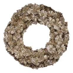 Gold Glitter Pine Cone Artificial Christmas Wreath, 12-Inch
