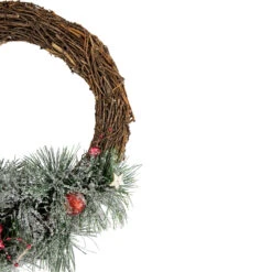 Red Ornaments, Pine Needle And Stars Frosted Christmas Wreath, 13.75-Inch -Beauty Wreaths Shop northlight sh94268 4new 61296.1667929714