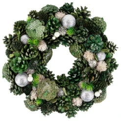 Green Pinecone And Foliage Artificial Christmas Wreath, 14-Inch, Unlit -Beauty Wreaths Shop northlight sh94272 1 31672.1667568750