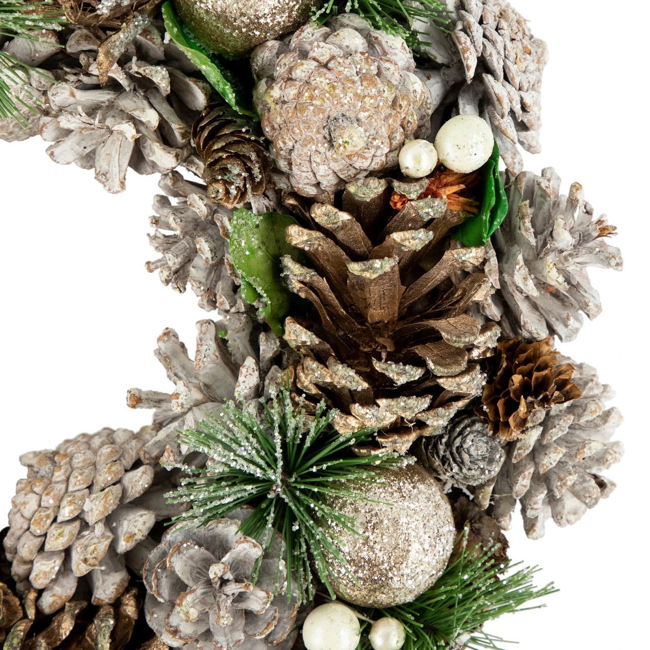 Green Pine Needle And Pinecone Artificial Christmas Wreath, 13.5-Inch, Unlit 4 Green Pine Needle And Pinecone Artificial Christmas Wreath, 13.5-Inch, Unlit - Image 2