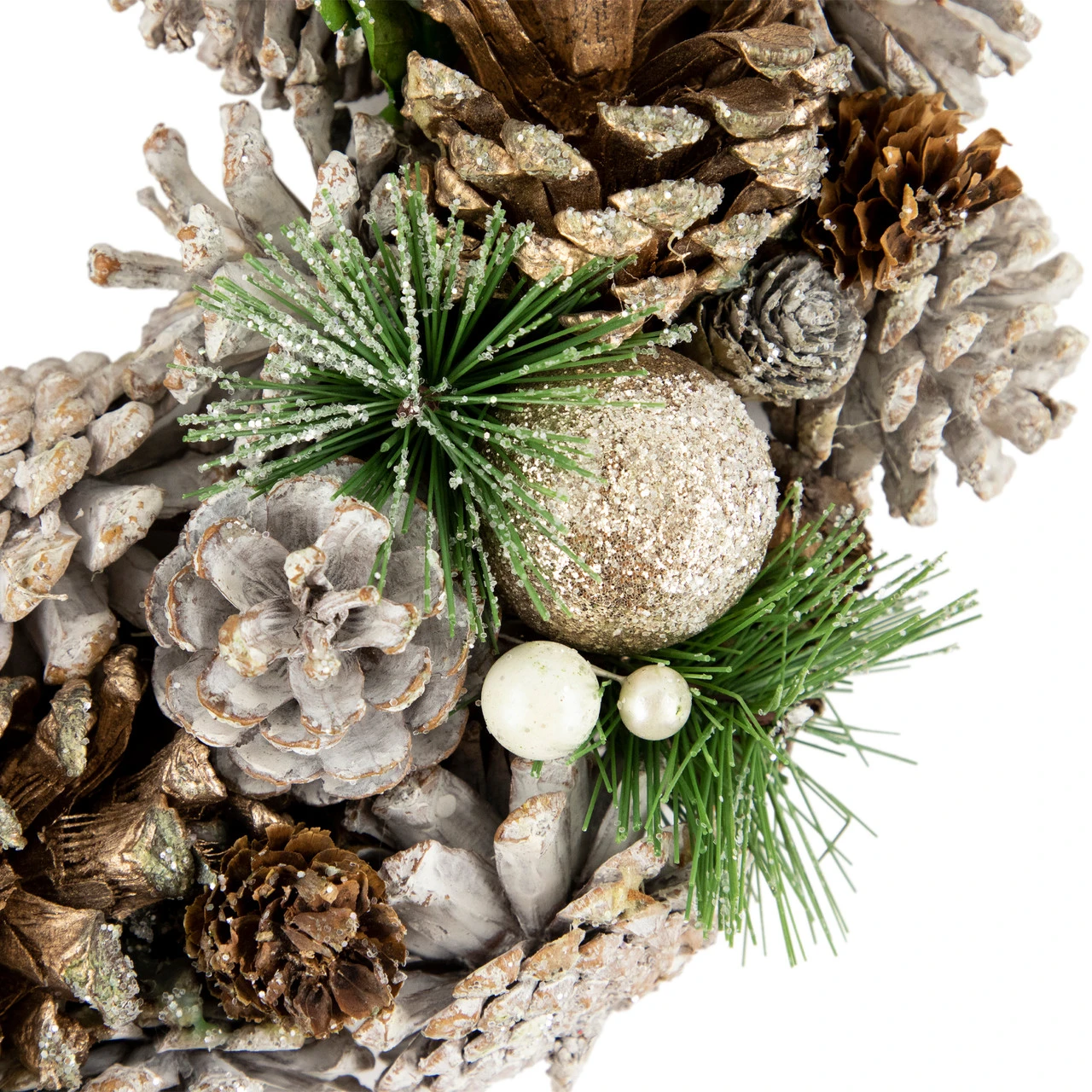 Green Pine Needle And Pinecone Artificial Christmas Wreath, 13.5-Inch, Unlit 5 Green Pine Needle And Pinecone Artificial Christmas Wreath, 13.5-Inch, Unlit - Image 3