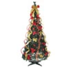 6' Pre-Lit Gold And Red Pre-Decorated Pop-Up Artificial Christmas Tree, Clear Lights -Beauty Wreaths Shop northlight sm15301 88836.1667521868