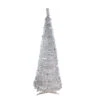 6' Pre-Lit Silver Tinsel Pop-Up Artificial Christmas Tree - Clear Lights -Beauty Wreaths Shop northlight sm15303 29525.1667655551