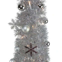 6' Pre-Lit Silver Pre-Decorated Pop-Up Artificial Christmas Tree -Beauty Wreaths Shop northlight sm27455 1 71695.1667529925
