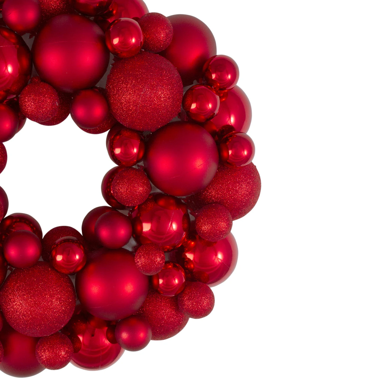 Red Hot 3-Finish Shatterproof Ball Christmas Wreath - 13-Inch, Unlit 5 Red Hot 3-Finish Shatterproof Ball Christmas Wreath - 13-Inch, Unlit - Image 3