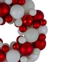 Red And White 3-Finish Shatterproof Ball Christmas Wreath, 13-Inch -Beauty Wreaths Shop northlight sm91054 1updated 20114.1667569264