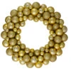 Vegas Gold 3-Finish Shatterproof Ball Christmas Wreath - 24-Inch, Unlit