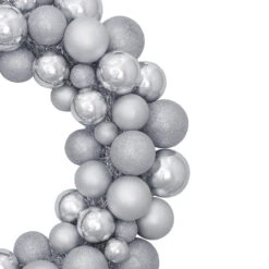 Silver 3-Finish Shatterproof Ball Ornament Christmas Wreath, 36-Inch -Beauty Wreaths Shop northlight sm91057 3 updated 74146.1667540318