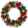 Traditional Colors 2-Finish Shatterproof Ball Christmas Wreath, 24-Inch -Beauty Wreaths Shop northlight sm91059 52929.1677518923
