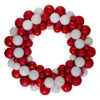 White And Red 3-Finish Shatterproof Ball Christmas Wreath - 24-Inch, Unlit -Beauty Wreaths Shop northlight sm91061 10310.1667578480