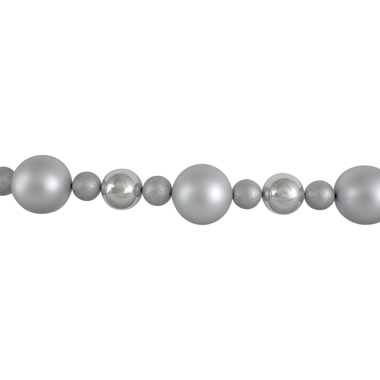 6' Shatterproof Ball 3-Finish Silver Splendor Christmas Garland 5 6' Shatterproof Ball 3-Finish Silver Splendor Christmas Garland - Image 3