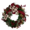 Bows And Berries Artificial Christmas Wreaths - 24-Inch, Unlit