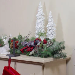 6' X 12" Dual Plaid And Berries Artificial Christmas Garland - Unlit -Beauty Wreaths Shop northlight sm91189 3 51034.1667576324