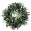 Houndstooth And White Berries Artificial Christmas Wreath - 24-Inch, Unlit -Beauty Wreaths Shop northlight sm91196 63097.1667570102